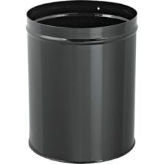Ceymop Metal Deliksiz Çöp Kovası Siyah 10 lt