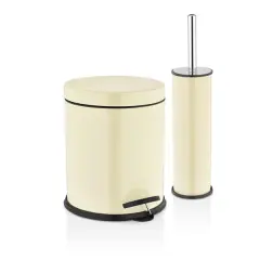 Rulopak 3 Lt Pedallı Çöp Kovası 2 Li Set Krem