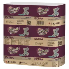 Selpak Professional Extra Z-Fold Dispenser Towels, 21.5 x 24 cm, 200 Sheets - Pack of 12