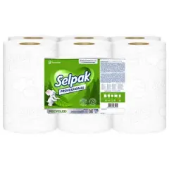 Selpak Professional Recycled Sensor Double Layer Towel, 21 cm, 135 meters, 6 Packs - 6.8 kg