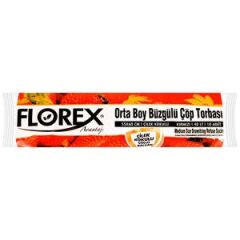 Florex Torbası Orta Boy 55 cm x 60 cm Kırmızı Çilek Kokulu Büzgülü 10'lu Paket Çöp