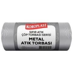 Koroplast Metal Atık Çöp Torbası Jumbo Boy 80 cm x 110 cm Açık Gri 10'lu Paket