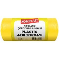 Koroplast Plastik Atık Çöp Torbası Jumbo Boy 80 cm x 110 cm Sarı 10'lu Paket