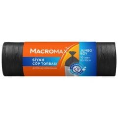 Macromax Çöp Torbası Jumbo Boy 80 cm x 110 cm Siyah 10'lu Paket