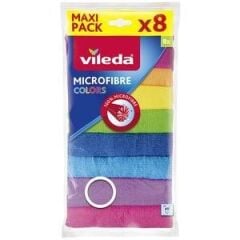 Vileda Microfiber Colors Cleaning Cloth, 8-Pack