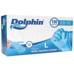 Dolphin Nitrilhandschuhe, Größe L, Blau, 100er-Packung
