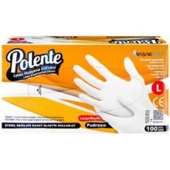 Polente Lateks Muayene Eldiveni Pudrasız Large 100'lü Paket
