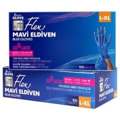 Flex TPE Hybridhandschuhe, Größe L-XL, Blau, 100er-Packung
