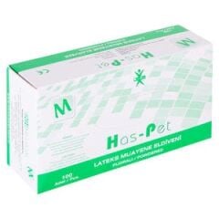 Has-pet Latex-Puderhandschuhe, Größe M, 100er-Packung