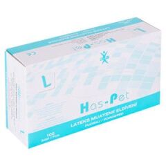 Has-pet Latex-Puderhandschuhe, Größe L, 100er-Packung