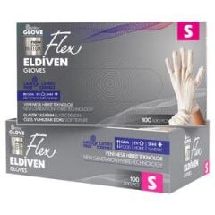 Flex TPE Hybridhandschuhe, Größe S, Weiß, 100er-Packung