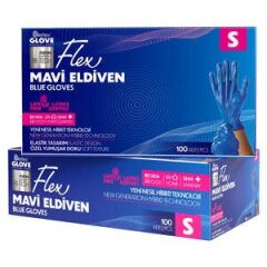 Flex TPE Hybridhandschuhe, Größe S, Blau, 100er-Packung