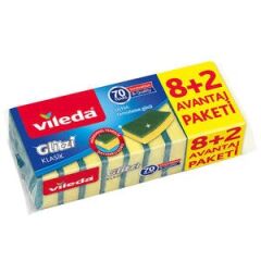 Vileda Green Flat Sponge 8+2 Eco Pack
