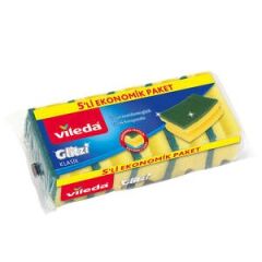 Vileda Green Grooved Sponge 5-Pack
