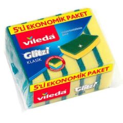 Vileda Green Flat Sponge 5-Pack