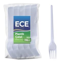 Ece Plastic Forks Eco White 100 Pack