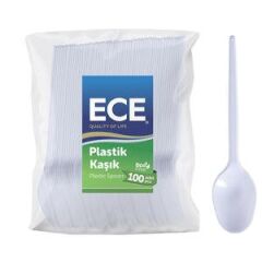 Ece Plastic Spoons Eco White 100 Pack