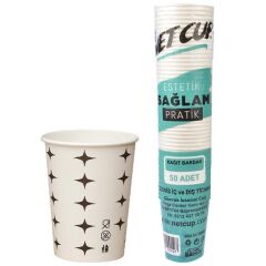 Netcup Karton Bardak Yıldız Desenli 7 oz 50'li Paket