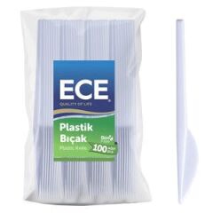 Ece Plastic Knife Eco White 100 Pack