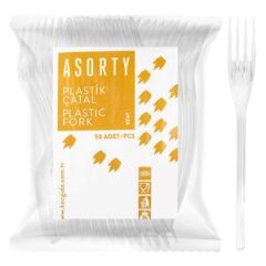 Sortiment an Kunststoffgabeln der Space-Serie, 50er-Packung