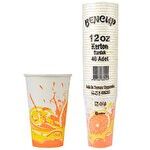 Bencup Karton Bardak Tasarımlı 12 oz 40'lı Paket