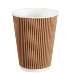 14oz Kraft Ripple Doppelwand-Pappbecher, 50 Stück