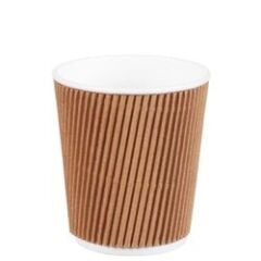 8oz Kraft Ripple Doppelwandiger Papierbecher, 50 Stück