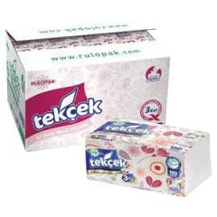 Rulopak Tekçek Bi'Dolu Maxi Peçete 3 Katlı 150 Yaprak 24'lü Paket